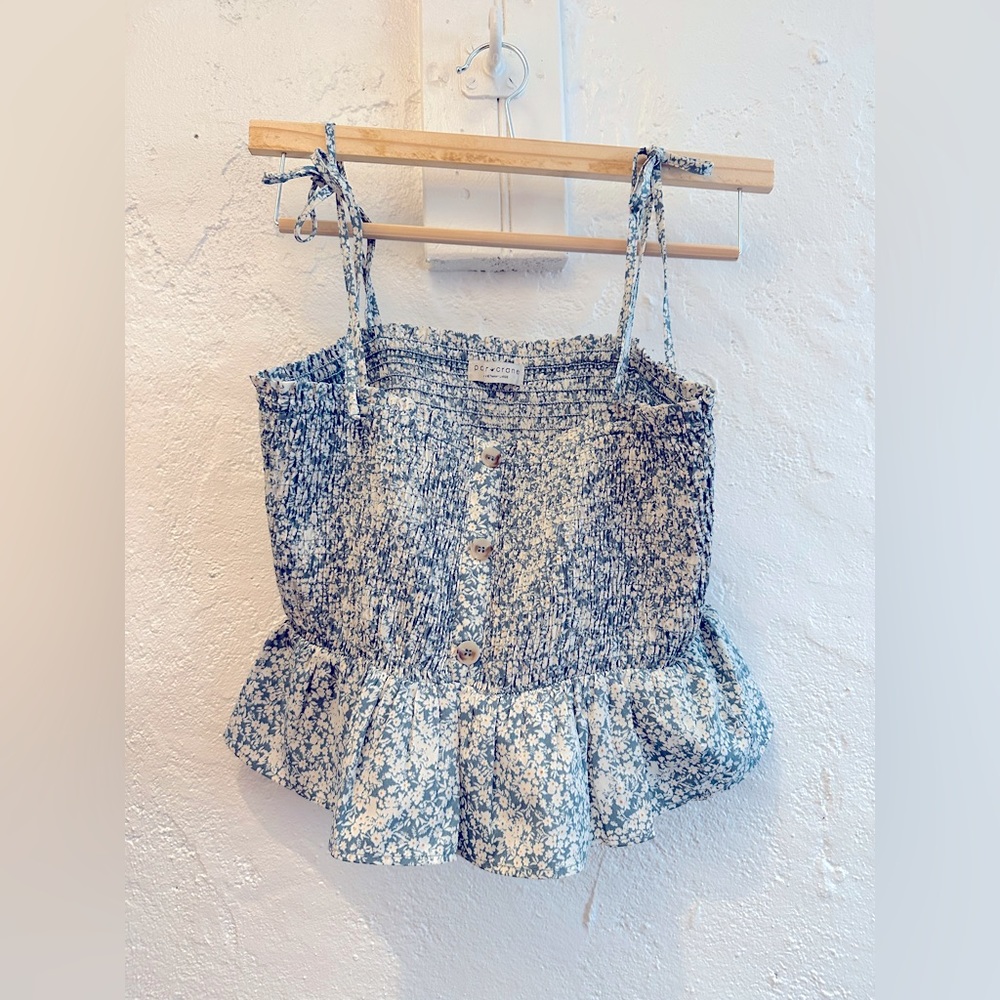 Pretty Blue Floral Crop Top